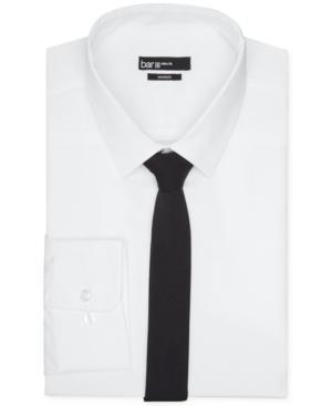 Bar Iii Slim-fit White Solid Dress Shirt And Black Solid Tie