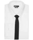 Bar Iii Slim-fit White Solid Dress Shirt And Black Solid Tie