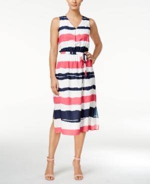 Nine West Striped Self-tie Midi Dress