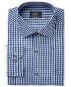 Alfani Men's Classic-fit Performance Blue Twill Check Dress Shirt, Only At Macy's