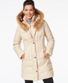 Larry Levine Faux-fur-trim Quilted Down Coat