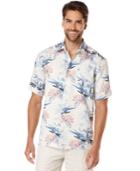 Cubavera Linen Floral-print Short-sleeve Shirt