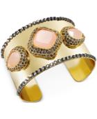 Inc International Concepts Gold-tone Pink Stone Cuff Bracelet, Only At Macy's