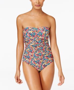 Anne Cole Budding Romance Shirred Bandeau One-piece Swimsuit Women's Swimsuit