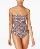 Anne Cole Budding Romance Shirred Bandeau One-piece Swimsuit Women's Swimsuit