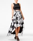 Sequin Hearts Juniors' Printed High-low Two-piece A-line Dress