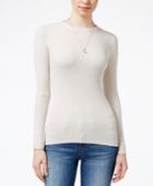 Hooked Up By It's Our Time Juniors Marled Zip-back Rib-knit Sweater