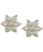 Giani Bernini Cubic Zirconia Flower Stud Earrings In 18k Gold-plated Sterling Silver, Created For Macy's