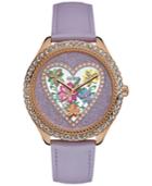 Guess Women's Purple Leather Strap Watch 38mm U0908l1