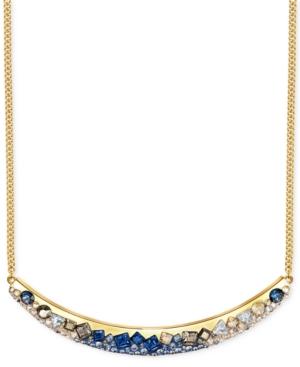 Swarovski Gold-tone Faceted Stone And Crystal Collar Necklace