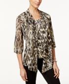 Jm Collection Printed Layered-look Top, Only At Macy's