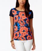 Tommy Hilfiger Mixed Media Floral-print Tee