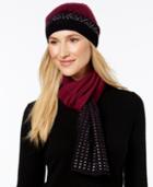 Rampage Rhinestud Ombre Beanie And Oblong Scarf Set, Only At Macy's
