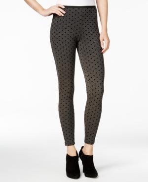 Kensie Flocked Polka-dot Leggings, A Macy's Exclusive Style