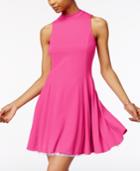 The Edit By Seventeen Juniors' Mock-neck Fit & Flare Dress, Created For Macy's