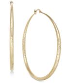 Thalia Sodi Gold-tone Textured Hoop Earrings, Created For Macy's