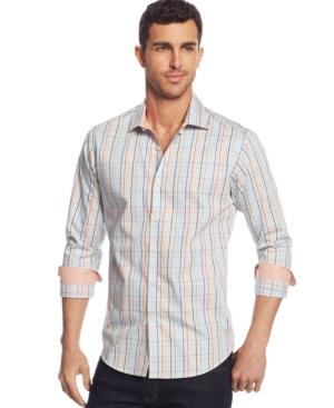 Tallia Big And Tall Multi-color Gingham Shirt