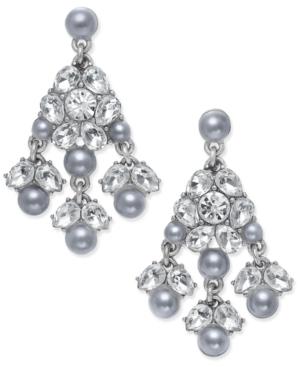 Charter Club Pave Imitation Pearl Chandelier Earrings, Only At Macy's