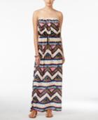 City Studios Juniors' Strapless Printed Maxi Dress