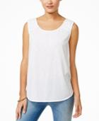 Style & Co. Crochet-trim Sleeveless Blouse, Only At Macy's