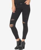Silver Jeans Tuesday Ripped Black Wash Skinny Ankle Jeans