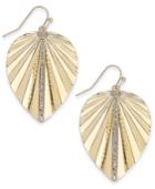Thalia Sodi Gold-tone Crystal Palm Leaf Drop Earrings, Created For Macy's