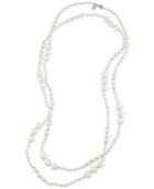 Carolee Silver-tone Imitation Pearl Long Rope Necklace