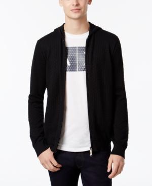 Armani Exchange Men's Basket-weave Zip-up Sweater