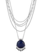 Lucky Brand Blue Stone Multi-layer Pendant Necklace