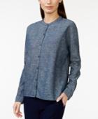 Eileen Fisher Mandarin Collar Button-down Shirt
