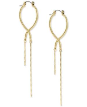 Bcbgeneration Gold-tone Crossover Hoop Earrings