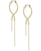 Bcbgeneration Gold-tone Crossover Hoop Earrings