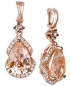 Le Vian Peach Morganite (2-3/8 Ct. T.w.) And Diamond (1/3 Ct. T.w.) Drop Earrings In 14k Rose Gold, Only At Macy's