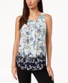 Charter Club Sleeveless Floral-print Top, Created For Macy's