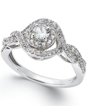 14k White Gold White Sapphire (3/4 Ct) Ring