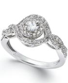 14k White Gold White Sapphire (3/4 Ct) Ring