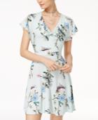 One Hart Juniors' Flutter-sleeve Fit & Flare Dress, Created For Macy's