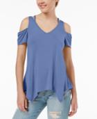 Almost Famous Juniors' Strappy Cold-shoulder Top