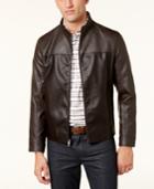 Alfani Men's Faux-leather Bomber Jacket, Created For Macy's