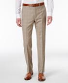Ryan Seacrest Distinction Men's Slim-fit Tan Plaid Pants, Only At Macy's