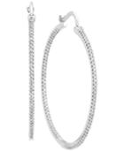 Diamond Inside Out Hoop Earrings (1/2 Ct. T.w.) In 14k White Gold