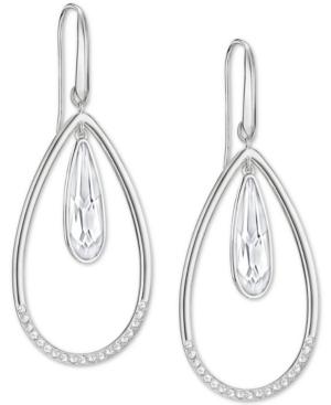 Swarovski Silver-tone Crystal Orbital Drop Earrings