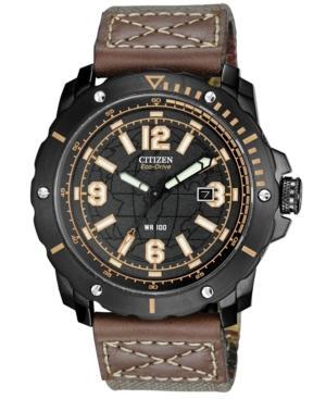Citizen Watch, Men's Drive From Citizen Eco-drive Khaki Nylon Strap 46mm Bm7279-03e