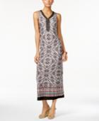 Ny Collection Petite Printed Embellished Maxi Dress