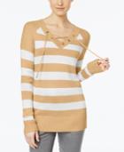 Calvin Klein Striped Lace-up Sweater