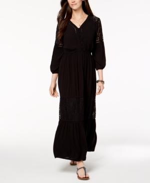 Style & Co Lace-contrast Maxi Dress, Created For Macy's