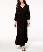 Style & Co Lace-contrast Maxi Dress, Created For Macy's