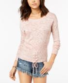 One Hart Juniors' Lace-up Corset Sweater