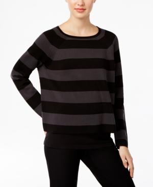 Eileen Fisher Silk-blend Striped Raglan Sweater