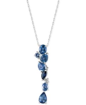 Le Vian Ceylon Sapphire (1-5/8 Ct. T.w.) And Diamond Accent Pendant Necklace In 14k White Gold